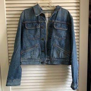 Reformation cropped denim jacket size L